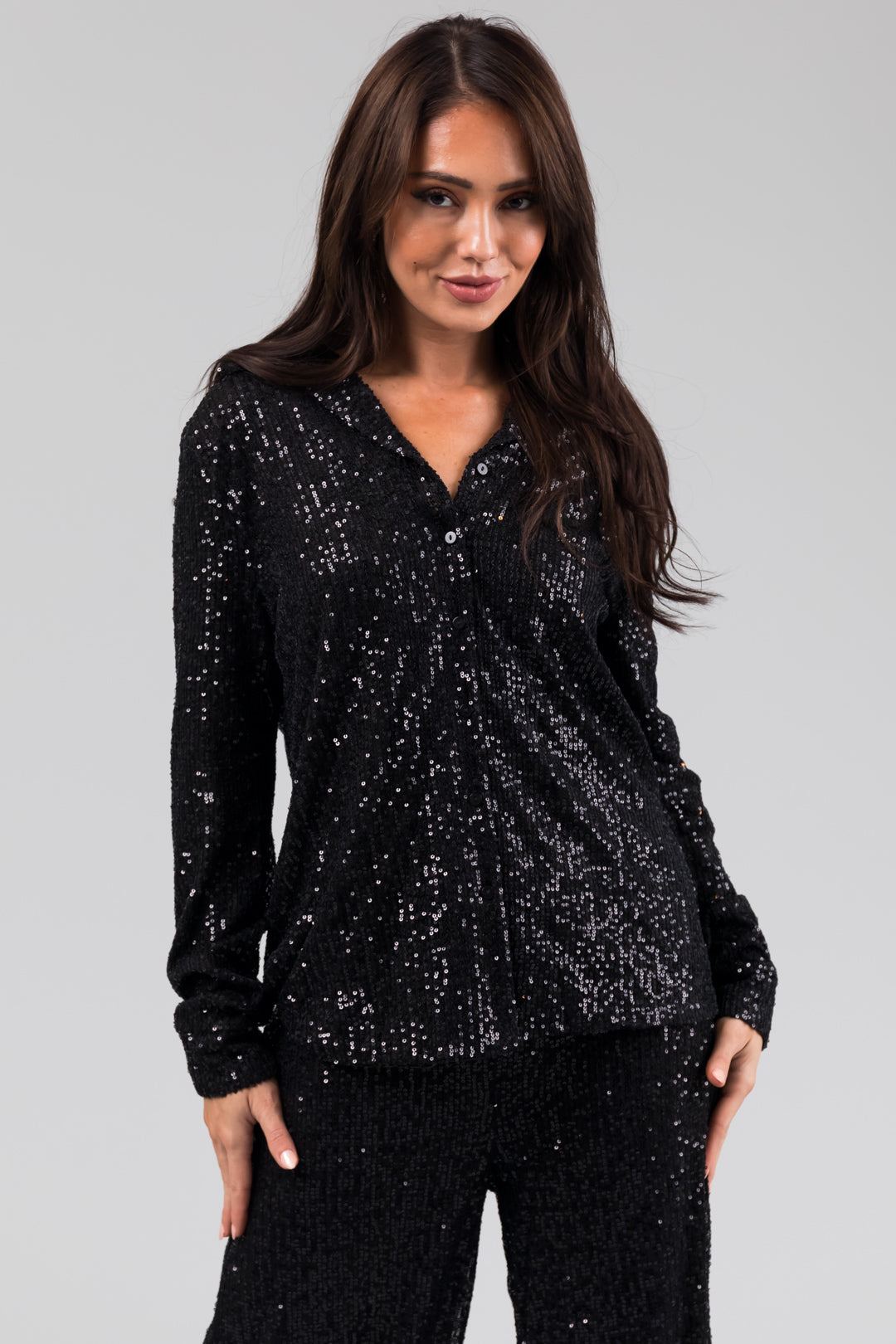 Fashion black sequin tunic