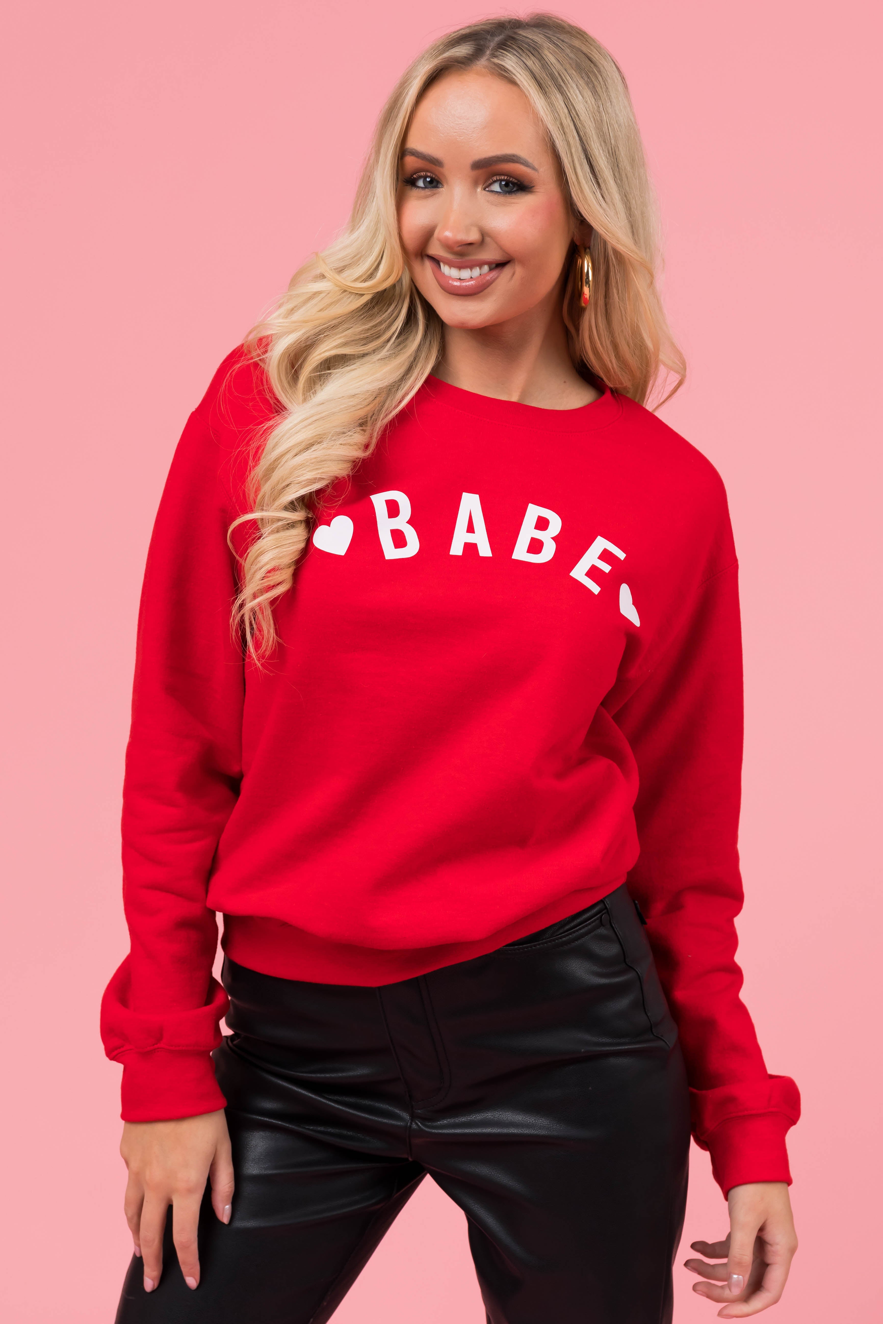 Red best sale graphic jumper