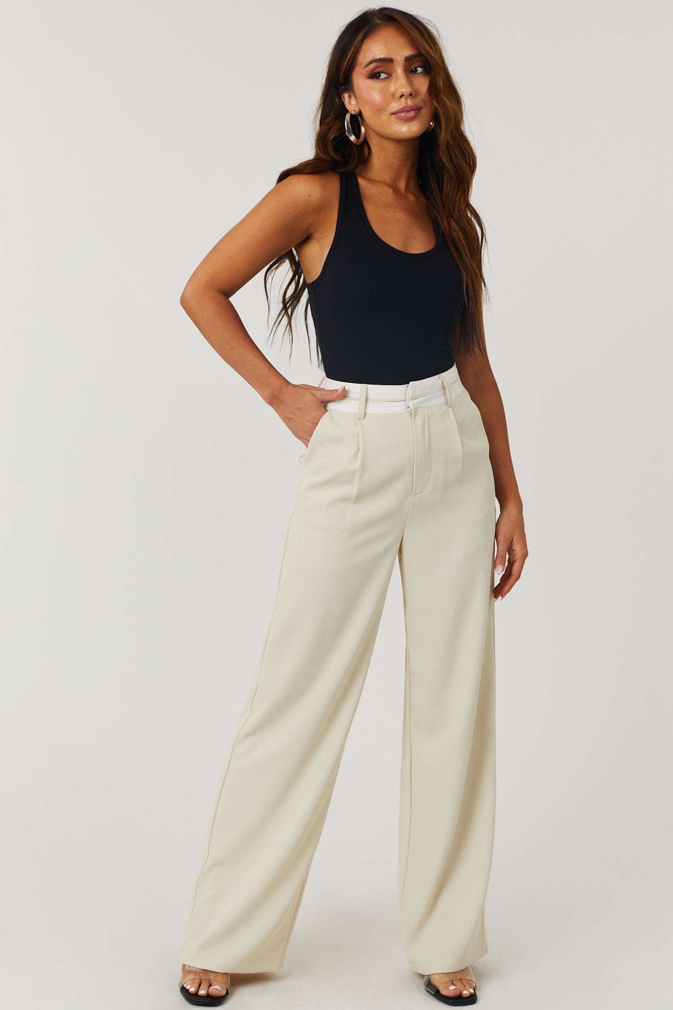 The Row // Cream Wide Leg High Waisted Trouser – VSP Consignment