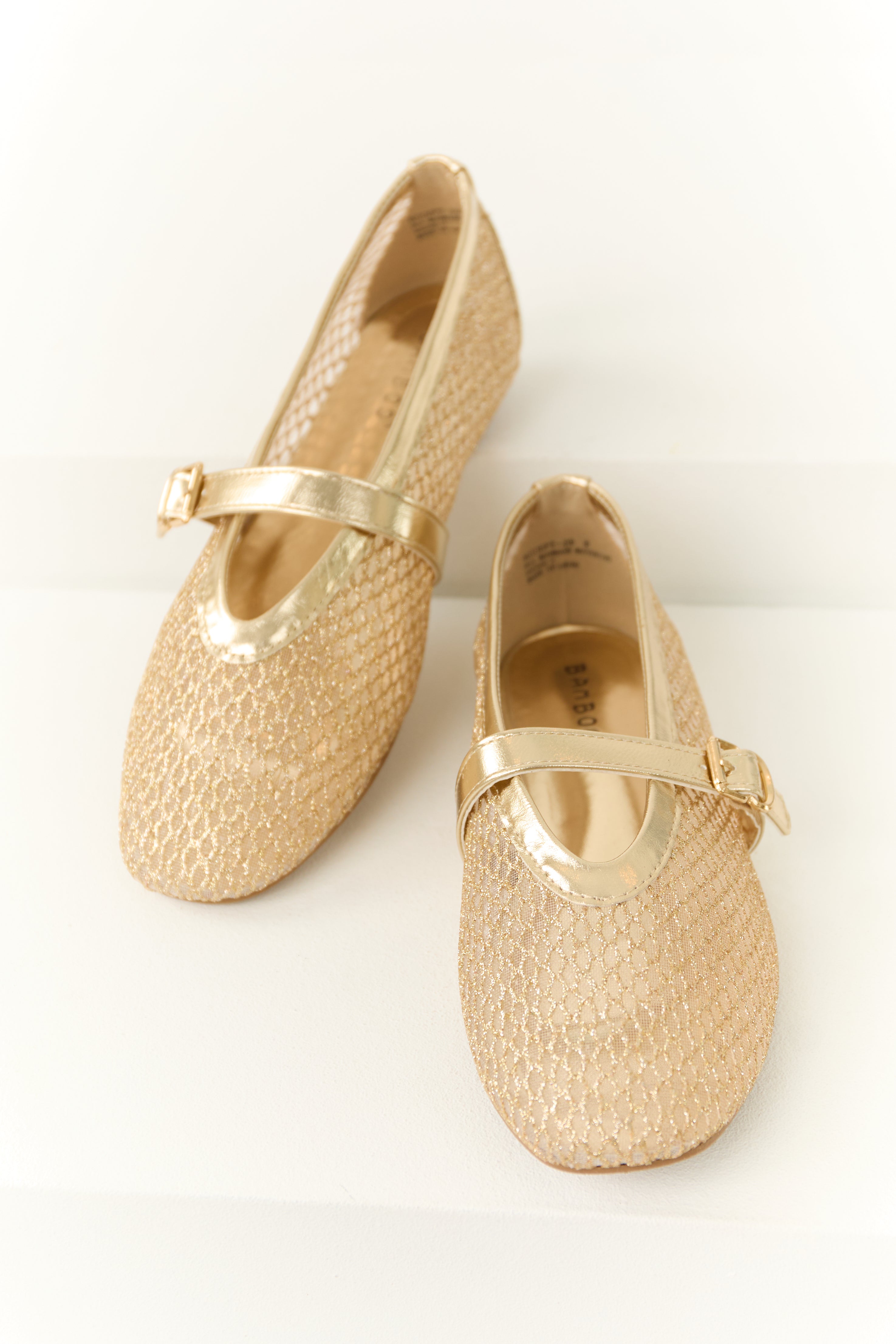 Gold shops toe flats