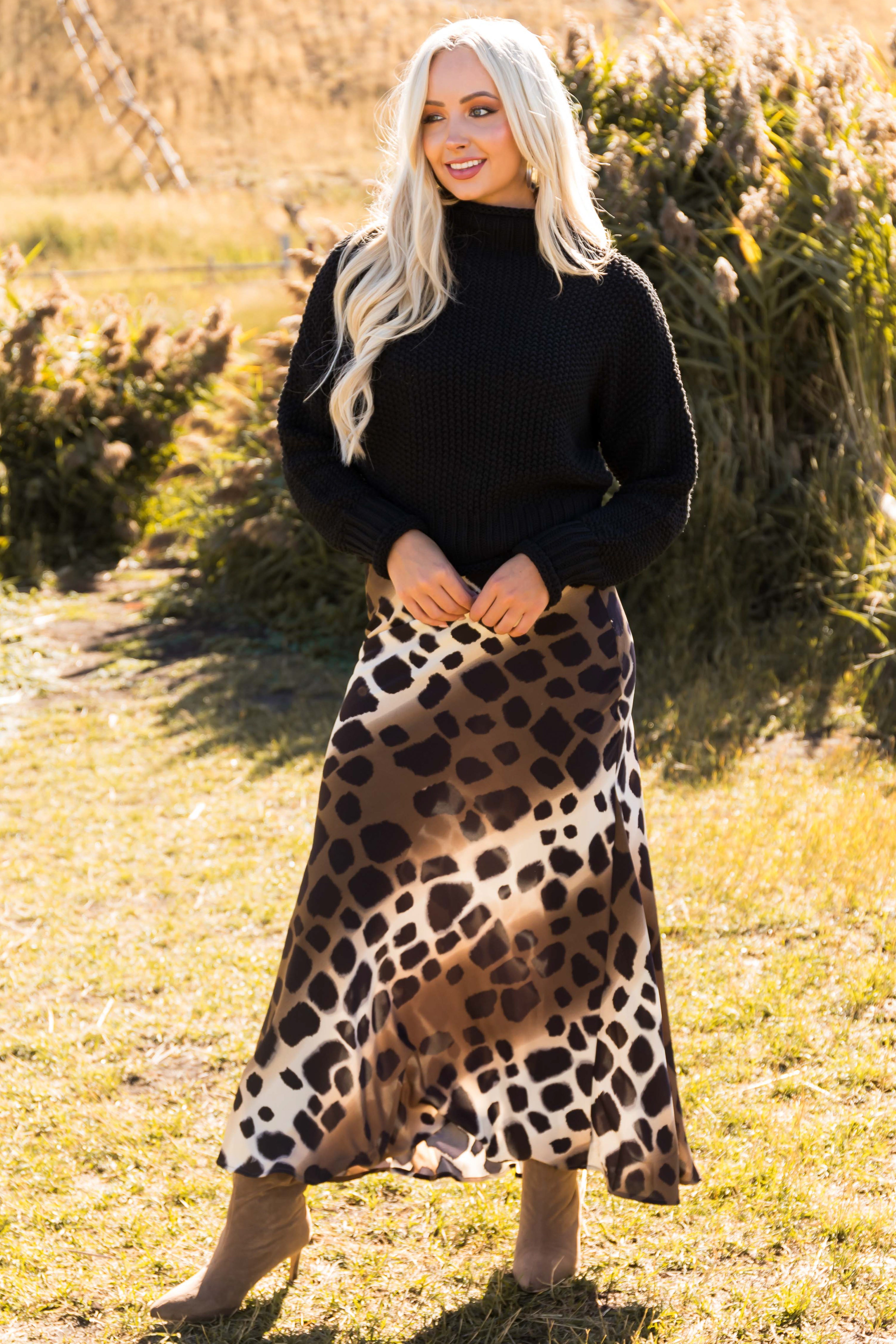 Animal print clearance flared skirt