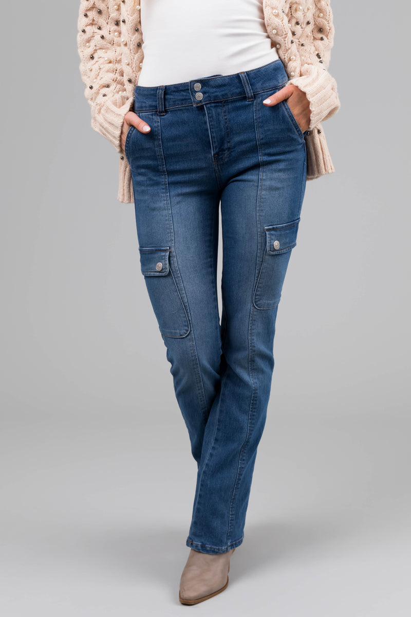 Almost Famous Medium Wash Flare Leg Jeans