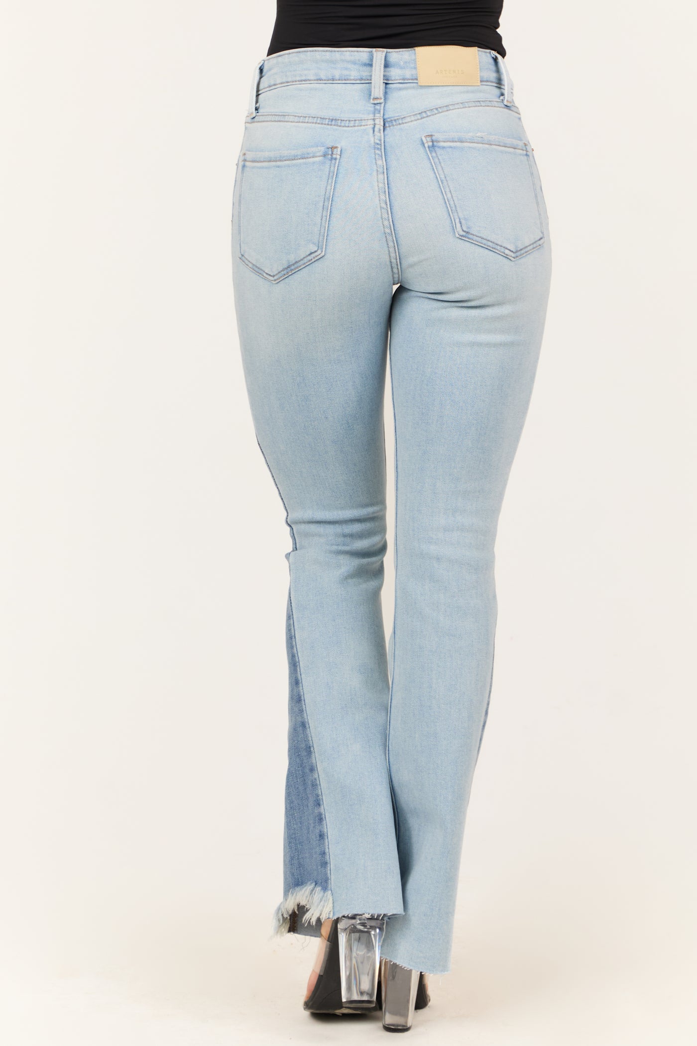 Artemis Light Wash High Rise Side Panel Bootcut Jeans