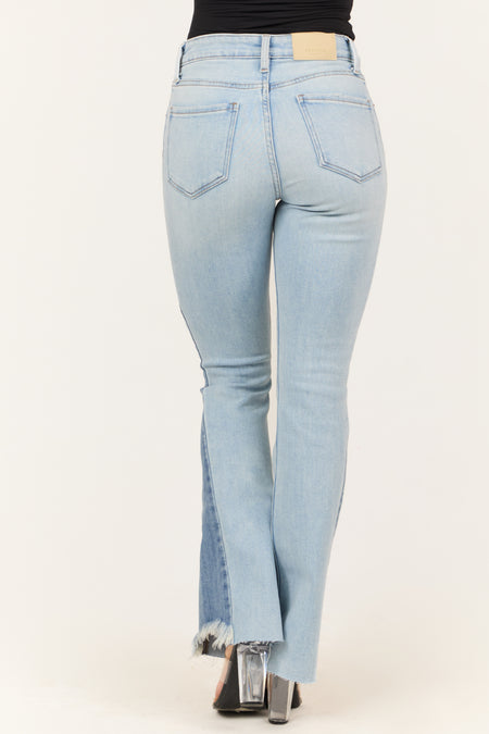 Artemis Light Wash High Rise Side Panel Bootcut Jeans