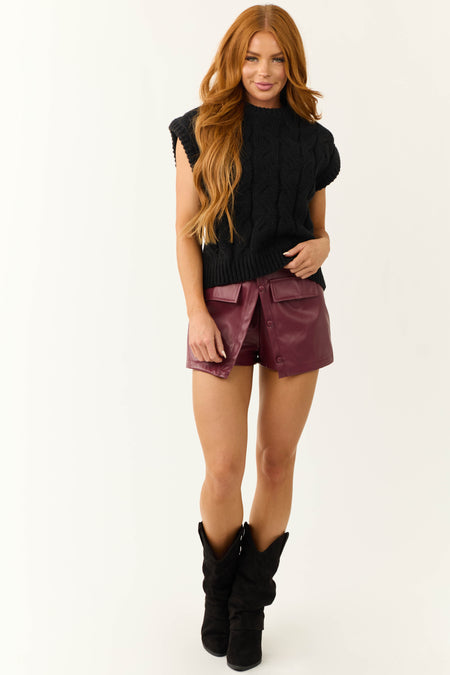 Black Cable Knit Sweater Vest