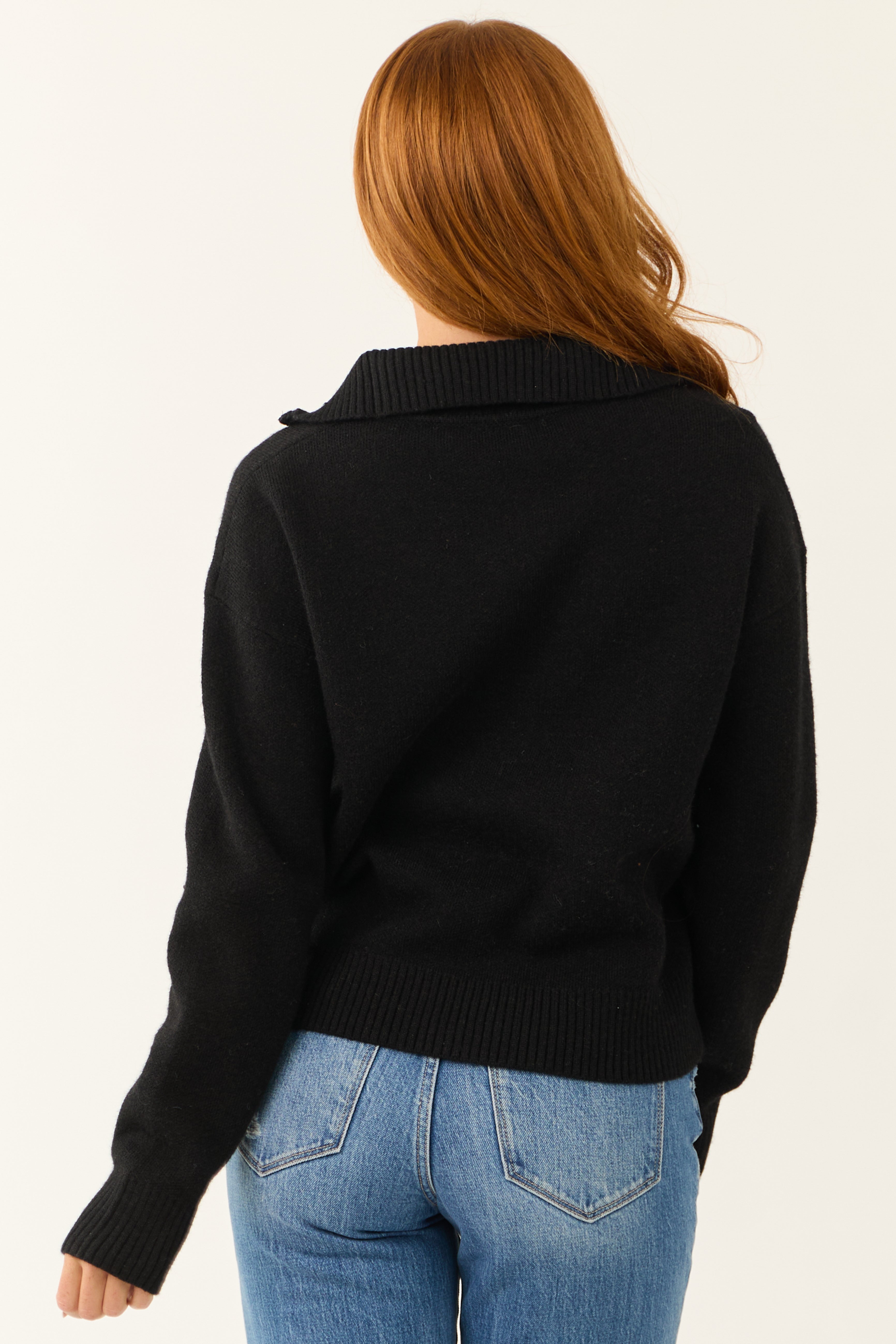 Black Half Zip Cozy Sweatshirt