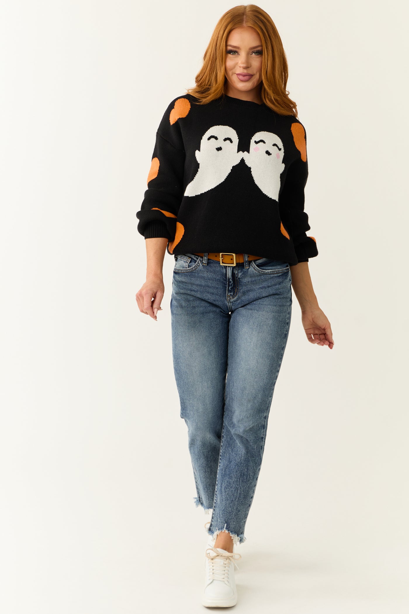 Black Halloween Graphic Soft Knit Sweater