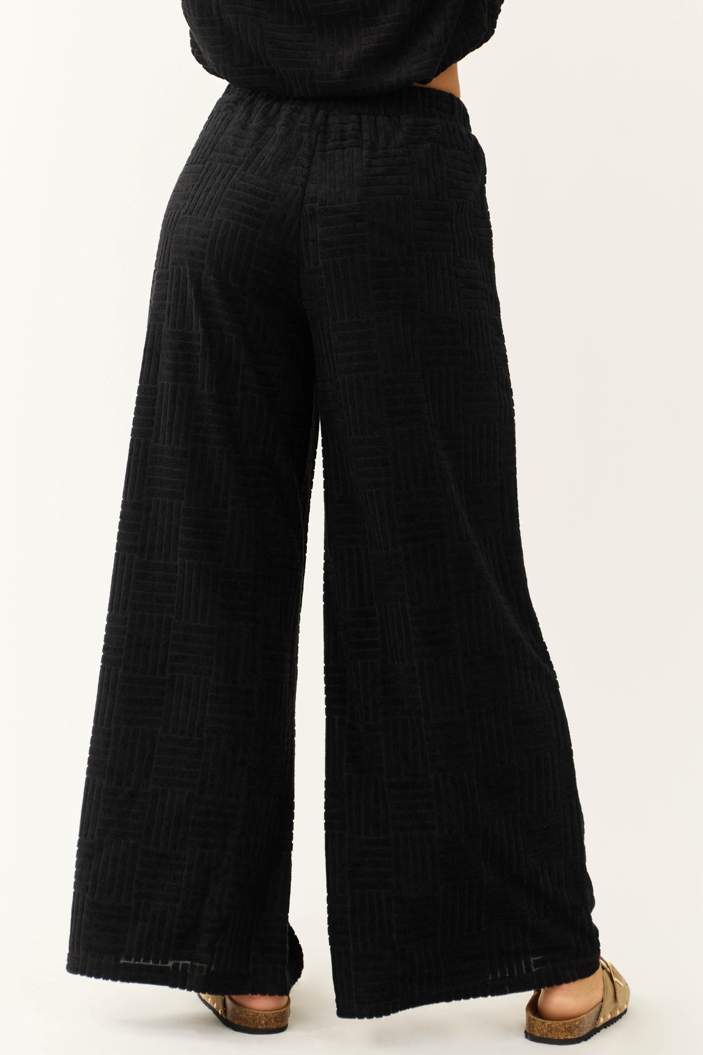 Black High Rise Wide Leg Pants with Pockets