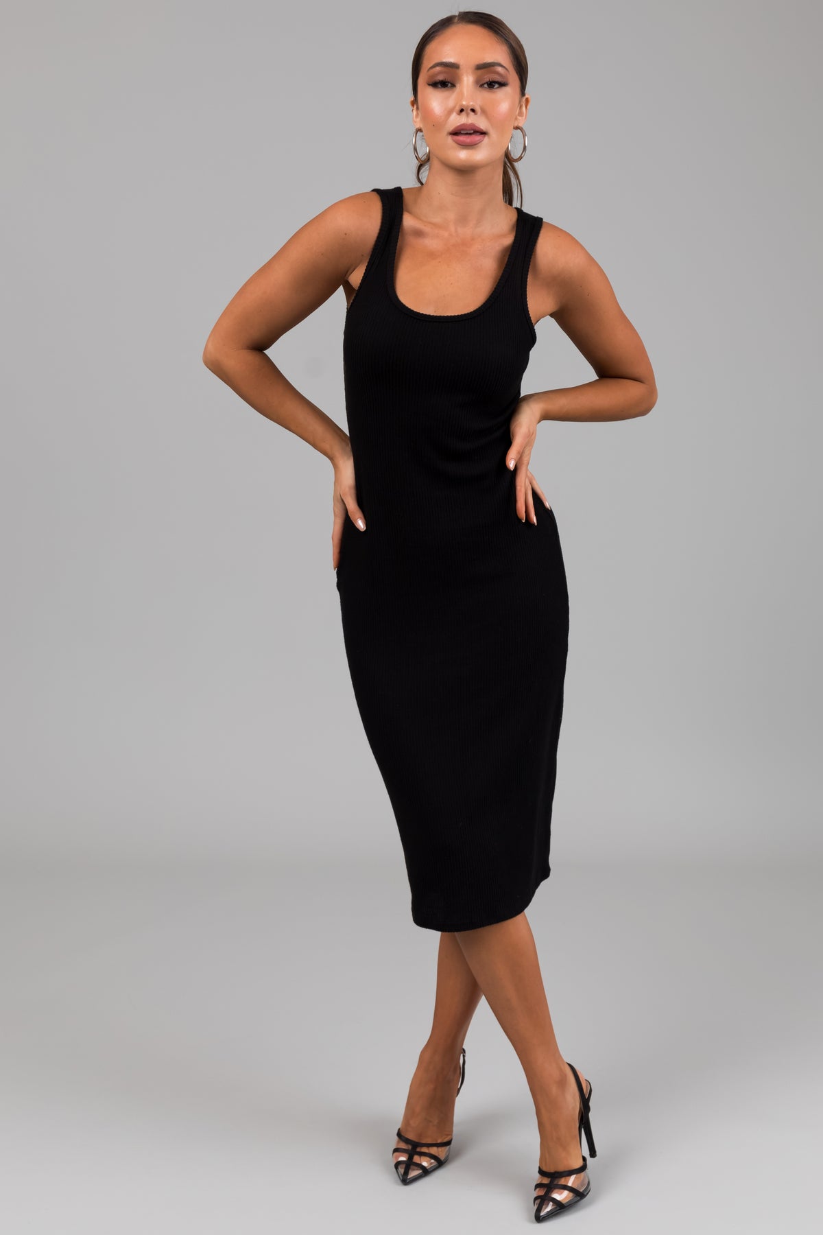 Black Knit Midi Dress with Bolero | Lime Lush