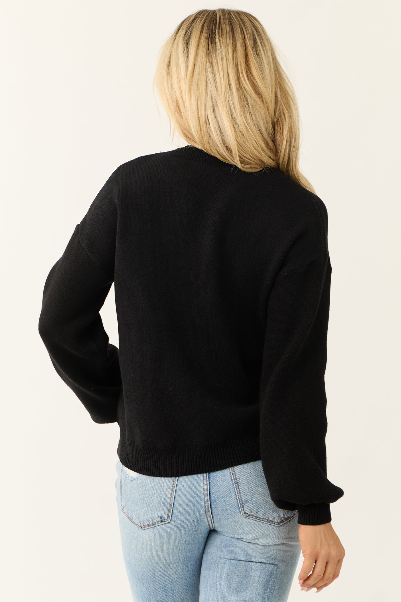 Black Pumpkin Graphic Soft Knit Sweater