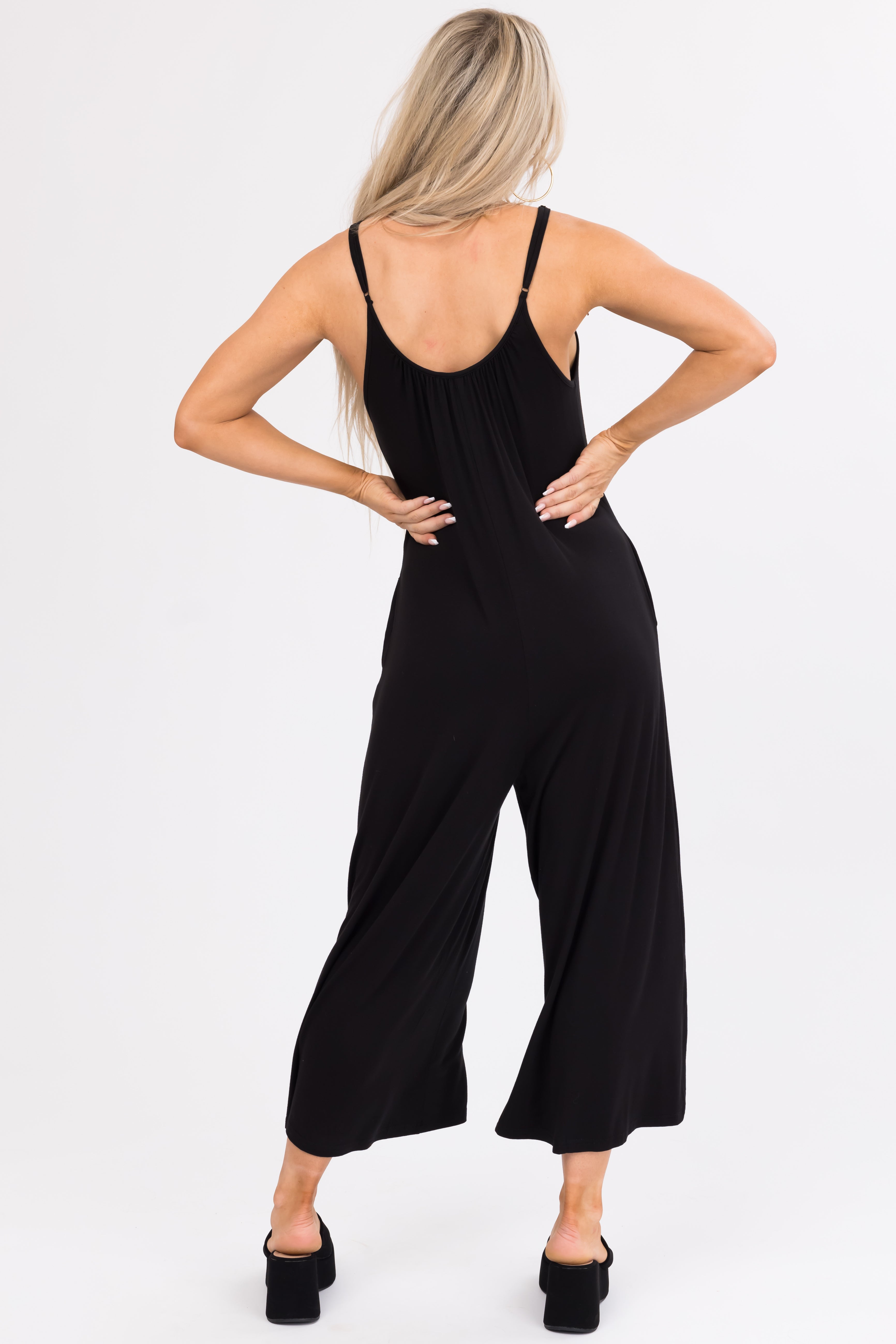 Black Sleeveless Loose Fit Soft Jumpsuit