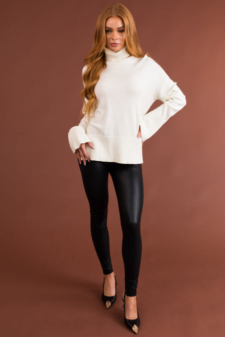 Black Stretchy Faux Leather Leggings