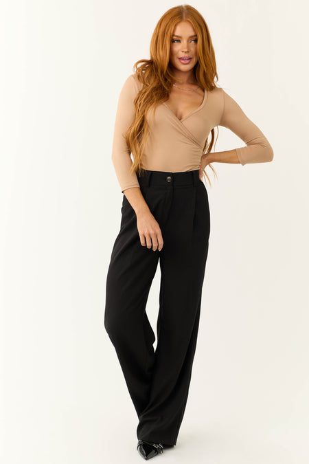 Black Wide Leg High Waisted Dress Pants