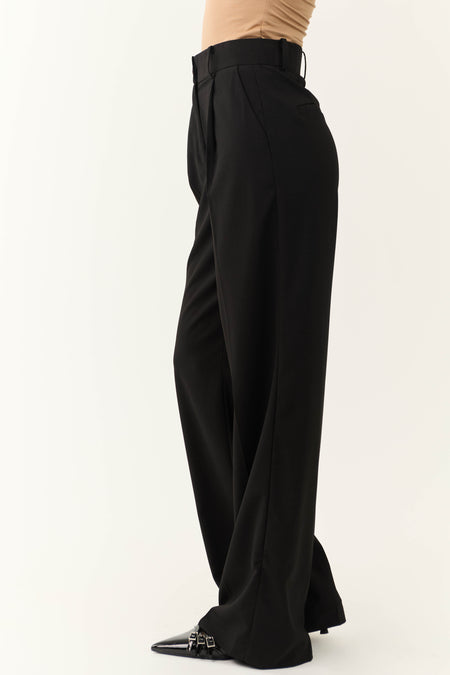 Black Wide Leg High Waisted Dress Pants