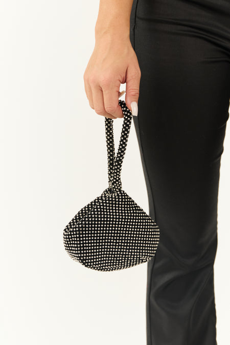 Black Chainmail Rhinestone Evening Purse