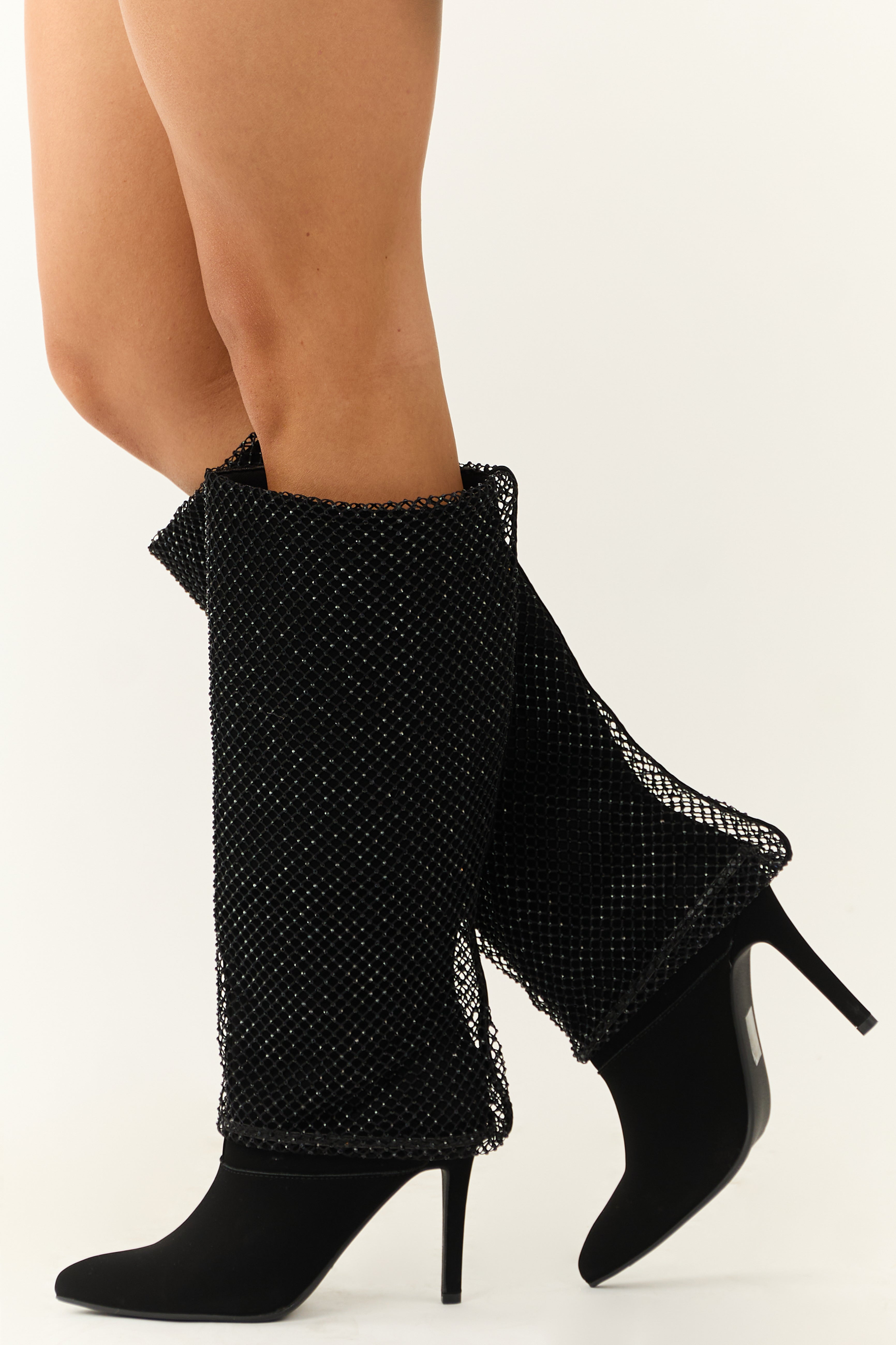 Mesh knee high boots best sale