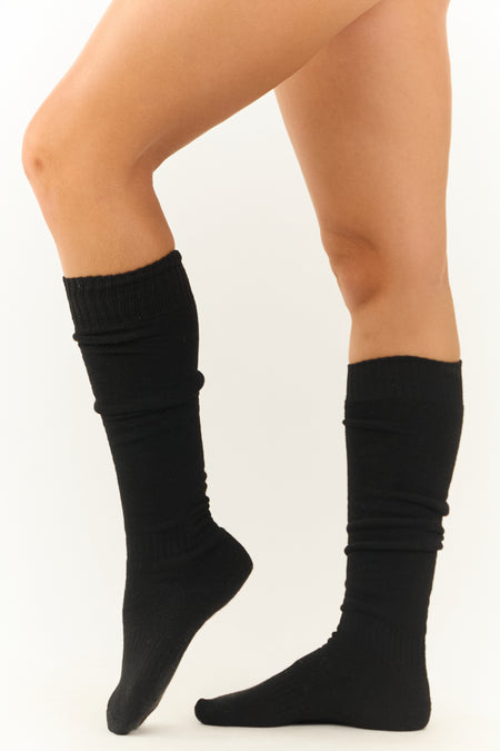 Black Soft Knee High Socks