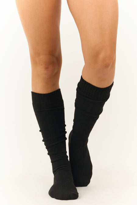 Black Soft Knee High Socks