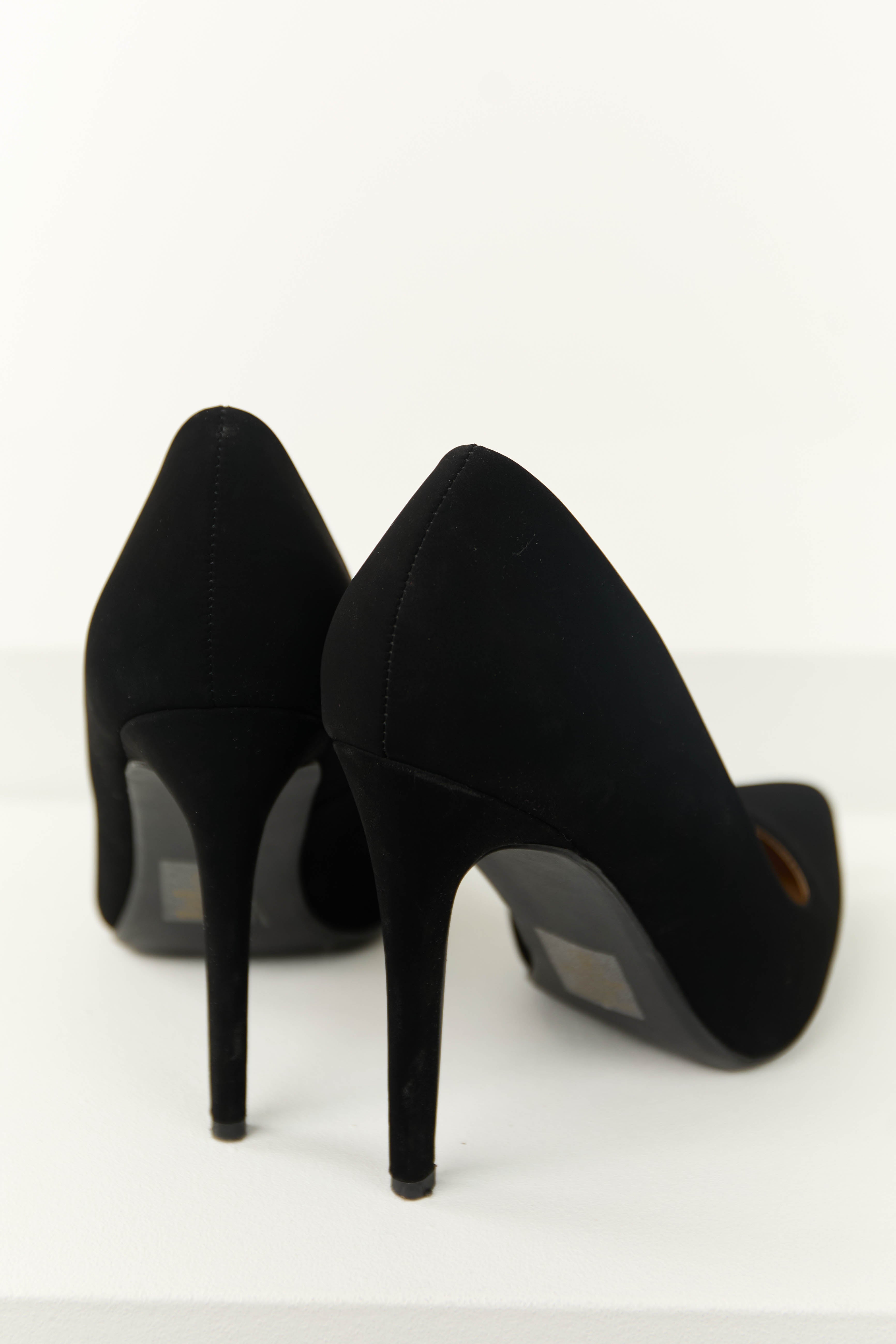 Black Suede Pointed Toe High Heel Pumps