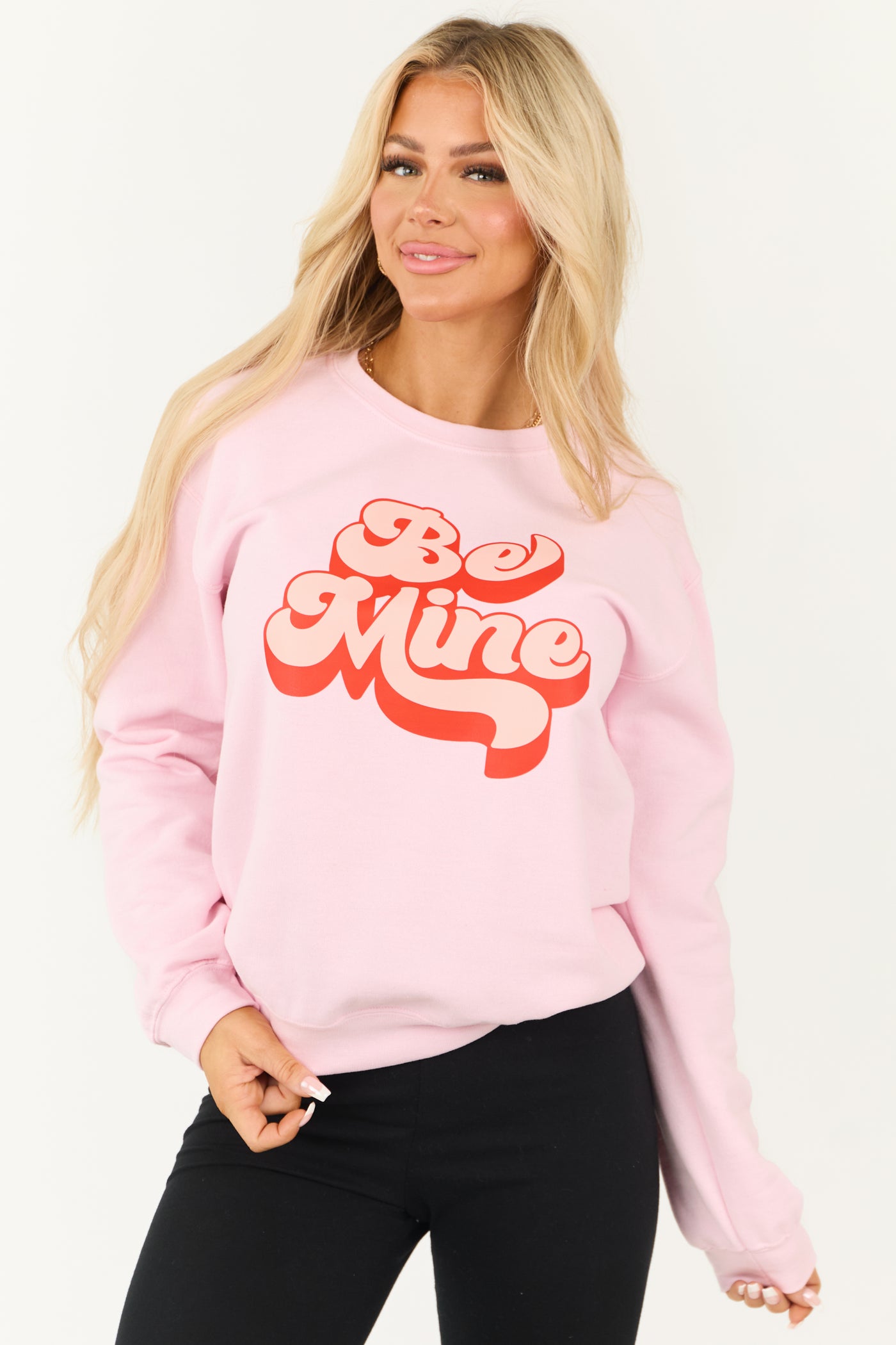 Blush 'Be Mine' Groovy Graphic Sweatshirt