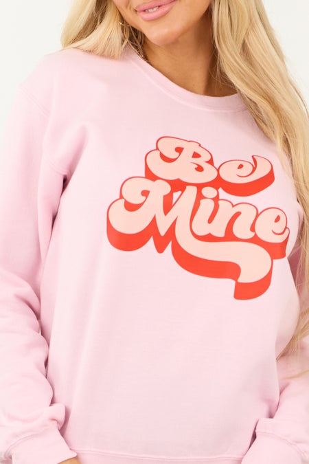 Blush 'Be Mine' Groovy Graphic Sweatshirt