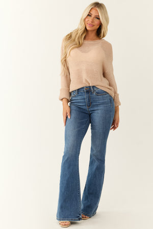 Blush Metallic Thread Sequin Wool Blend Sweater