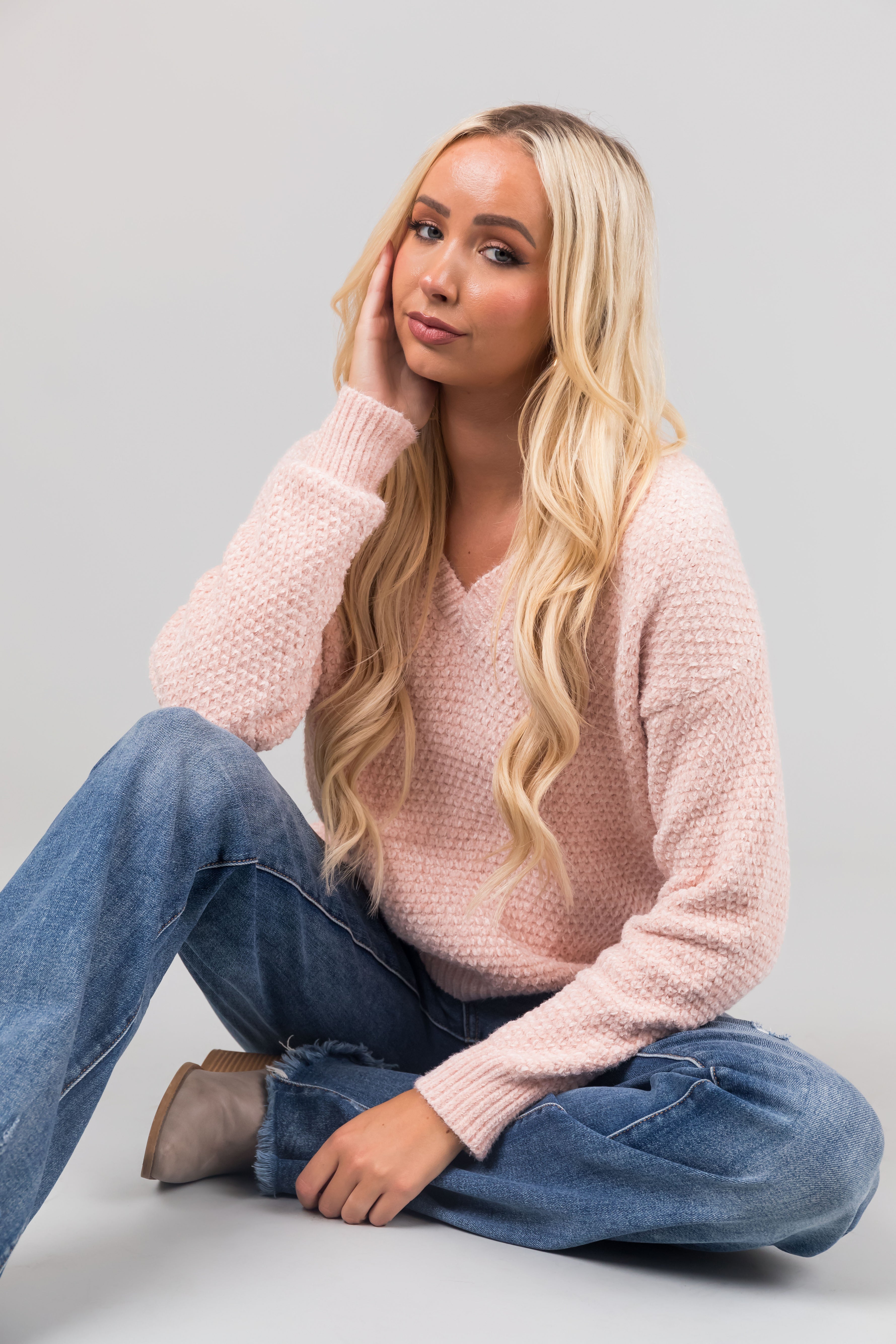 Blush chenille sweater hotsell