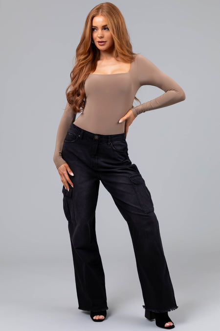 Boom Boom Black Cargo Wide Leg Jeans