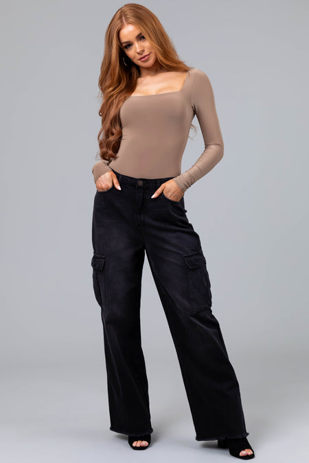 Boom Boom Black Cargo Wide Leg Jeans