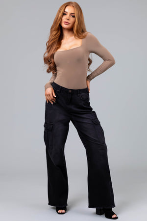 Boom Boom Black Cargo Wide Leg Jeans