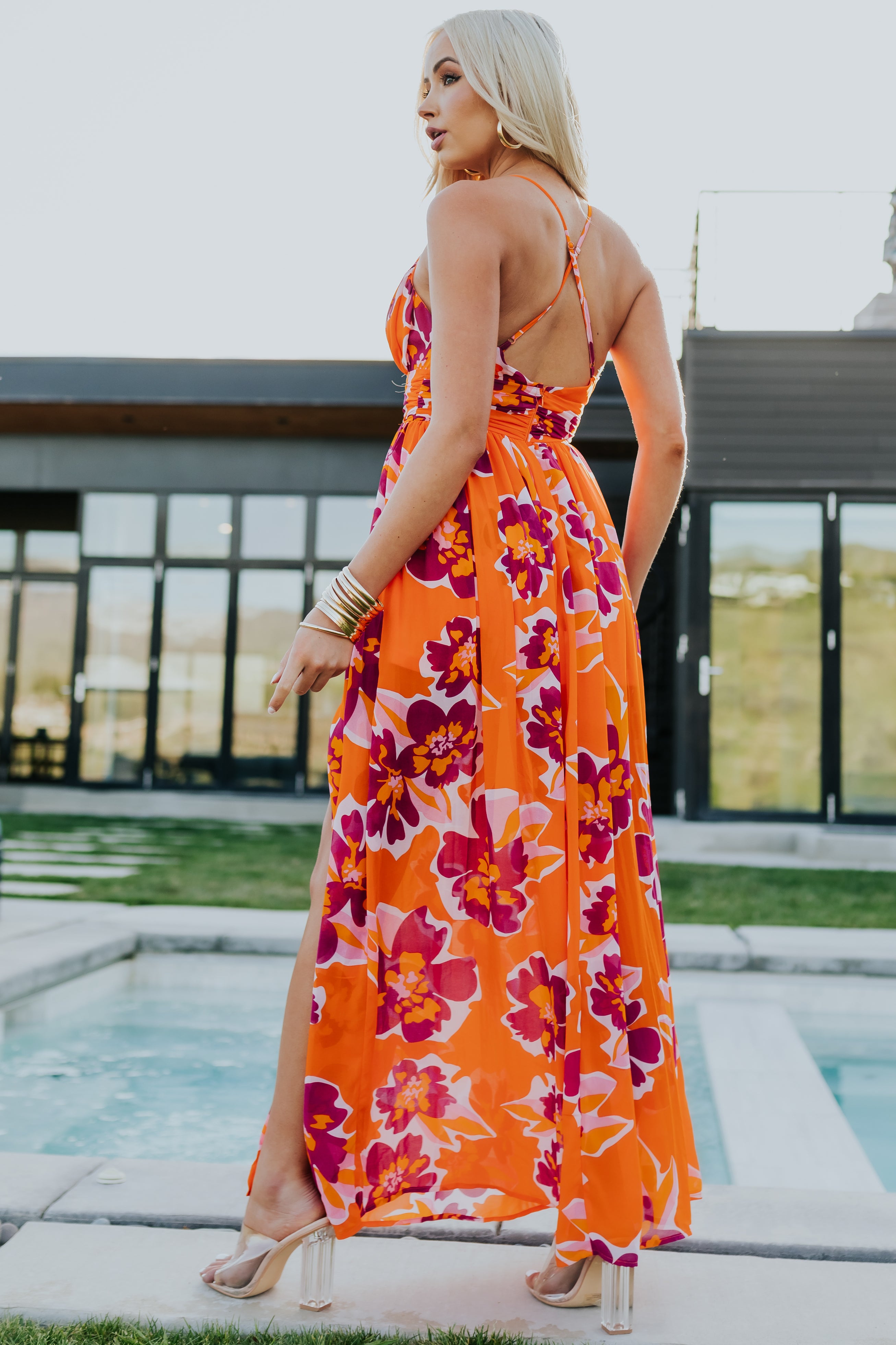 Bright maxi cheap dress