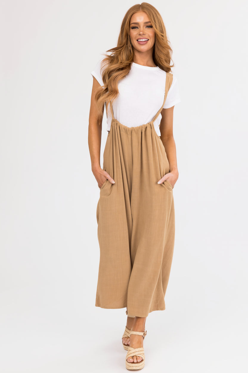 Brown Sugar Sleeveless Flare Leg Jumpsuit