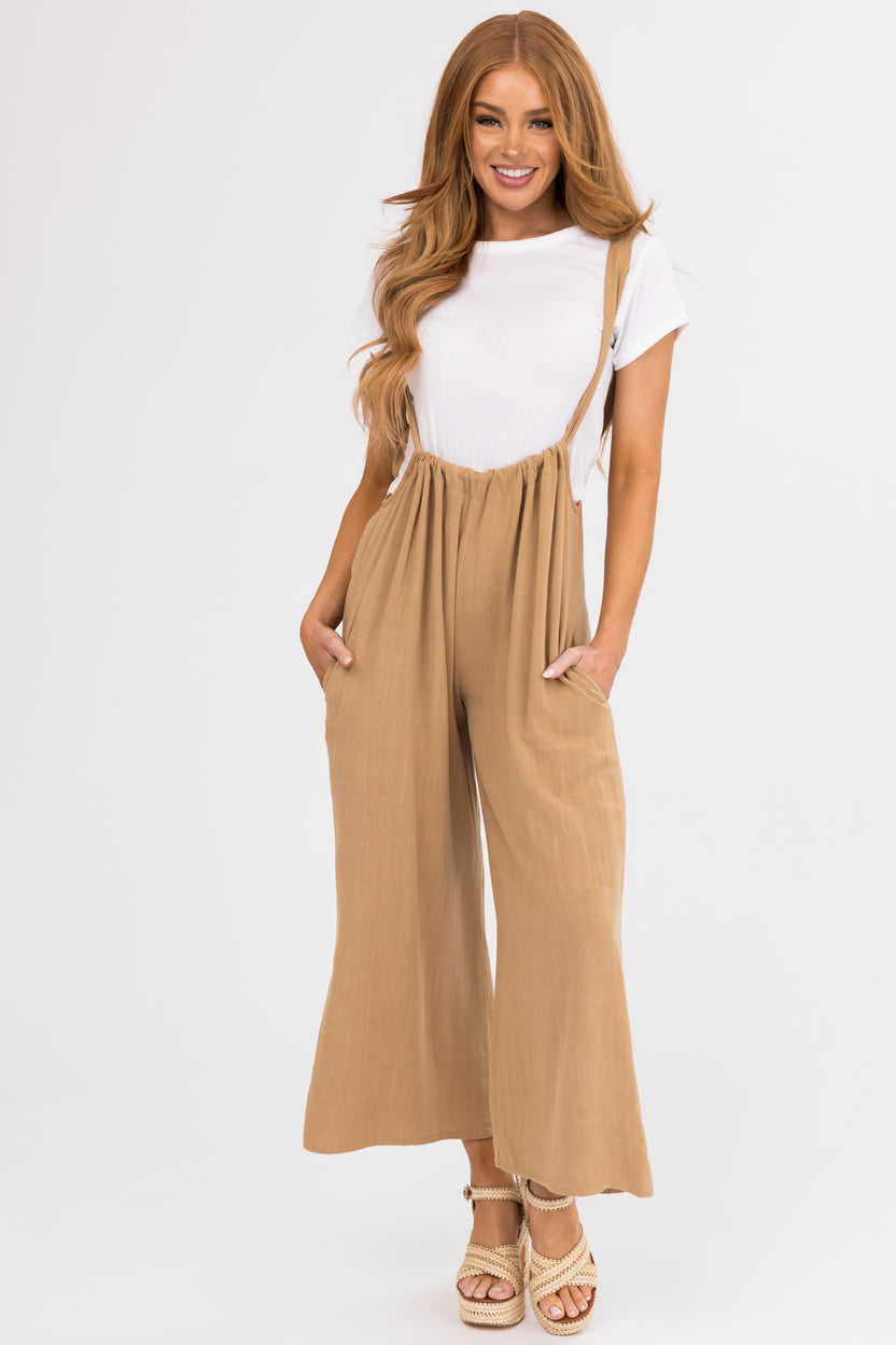 Brown Sugar Sleeveless Flare Leg Jumpsuit