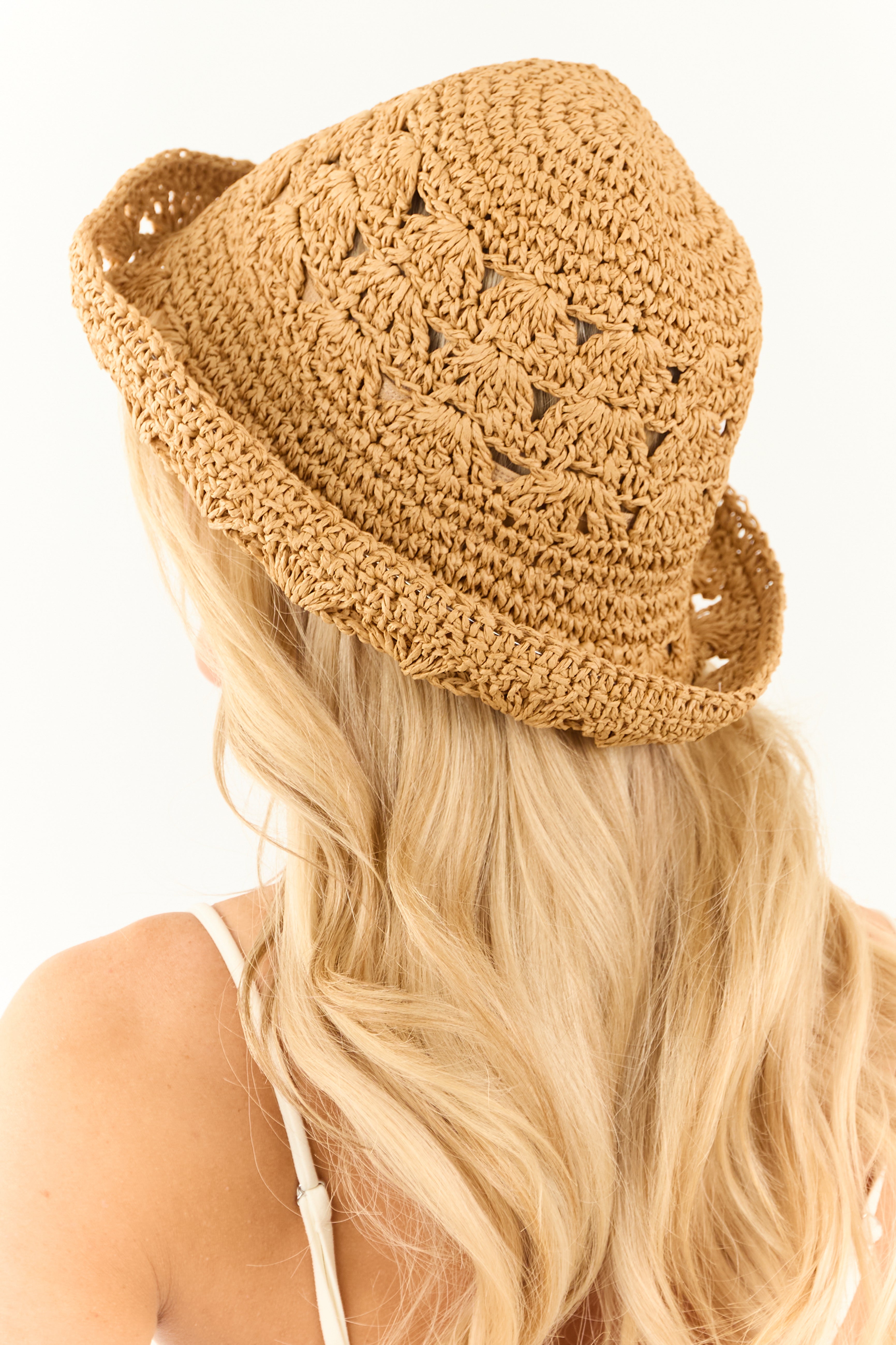 Brown Sugar Braided Straw Bucket Hat