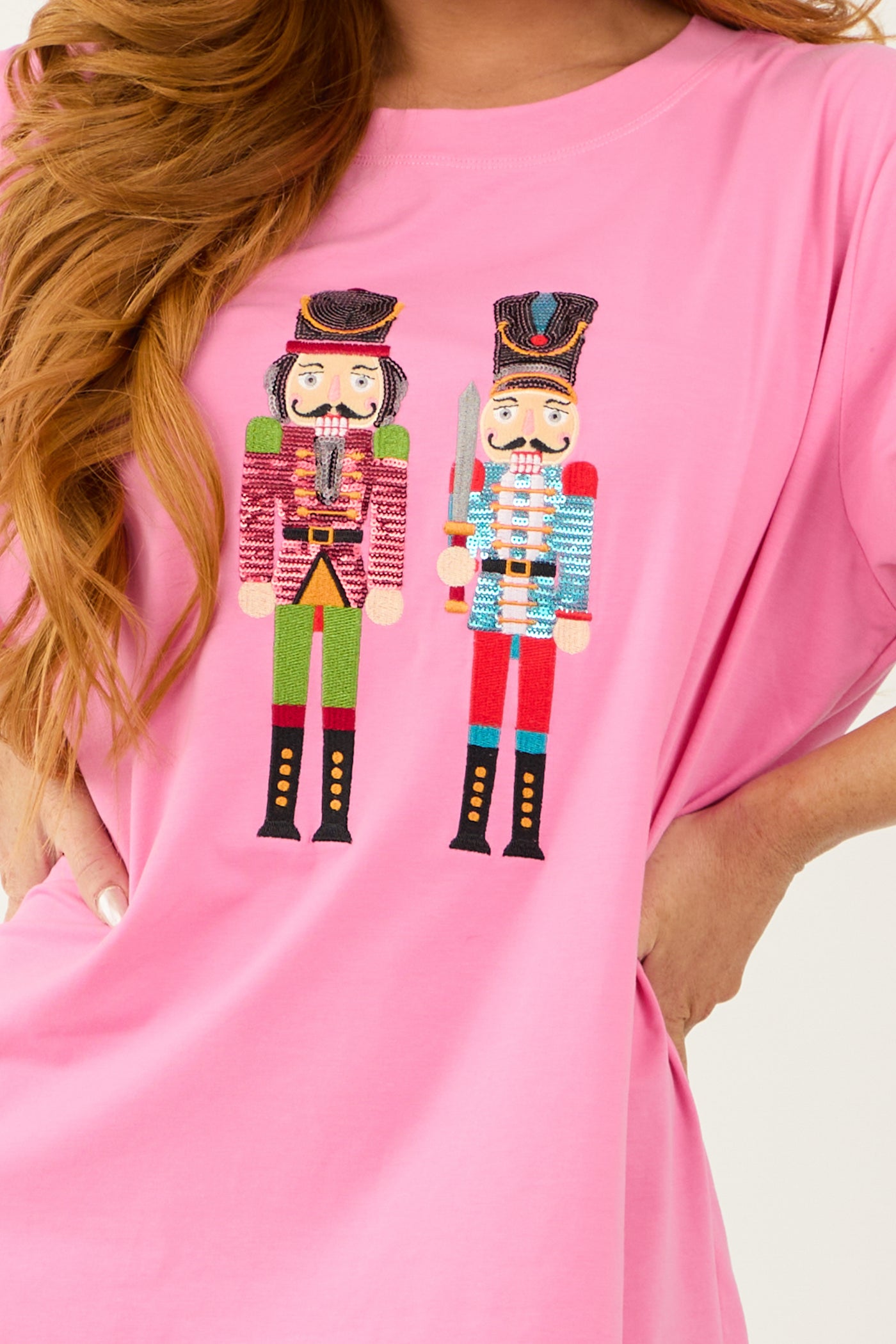 Bubblegum Nutcracker Sequin Tee Shirt Mini Dress