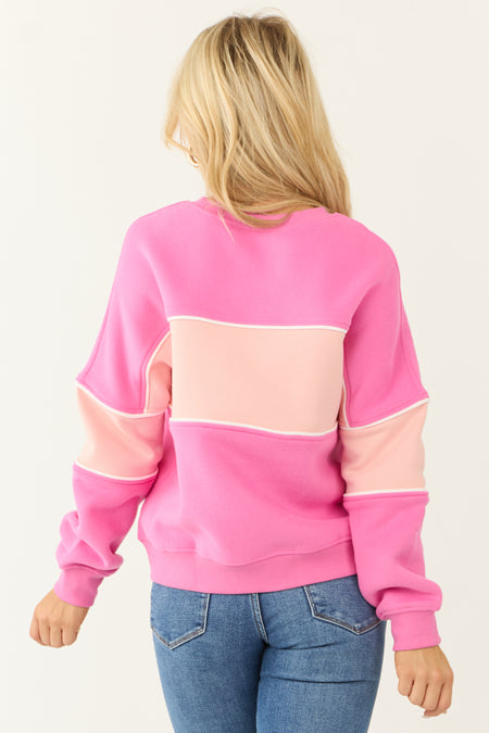 Bubblegum and Tea Rose Colorblock Sweatshirt