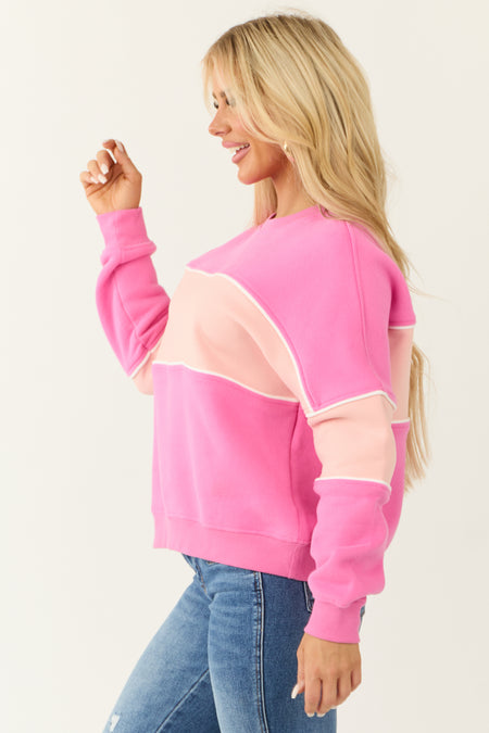 Bubblegum and Tea Rose Colorblock Sweatshirt