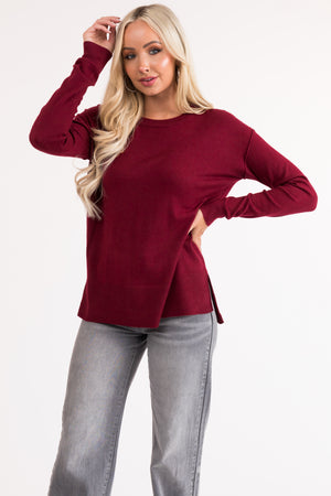 Burgundy Lightweight Knit Sweater