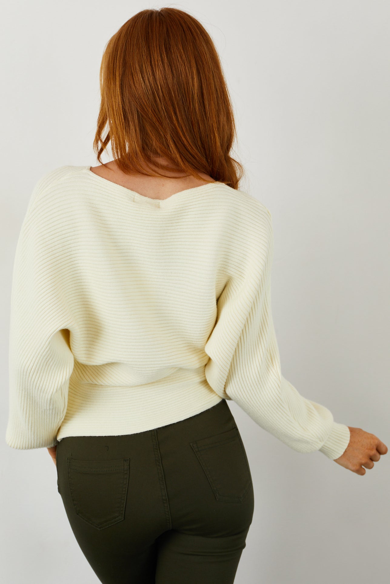 Buttercream Ribbed Dolman Sleeve Soft Sweater