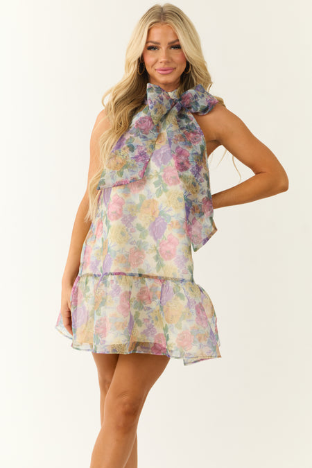 Buttercream Sleeveless Floral Print Mini Dress