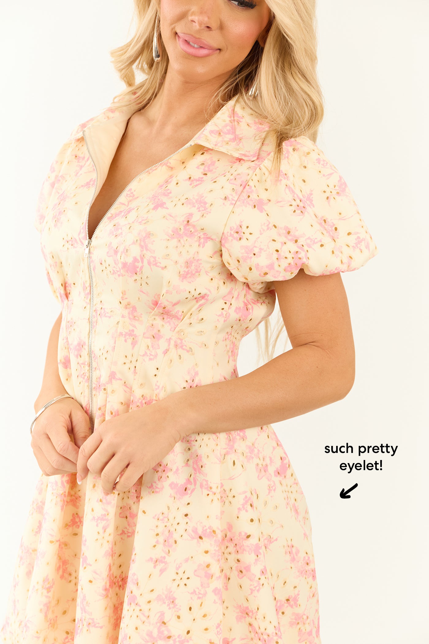 Buttercream and Punch Floral Bubble Hem Mini Dress