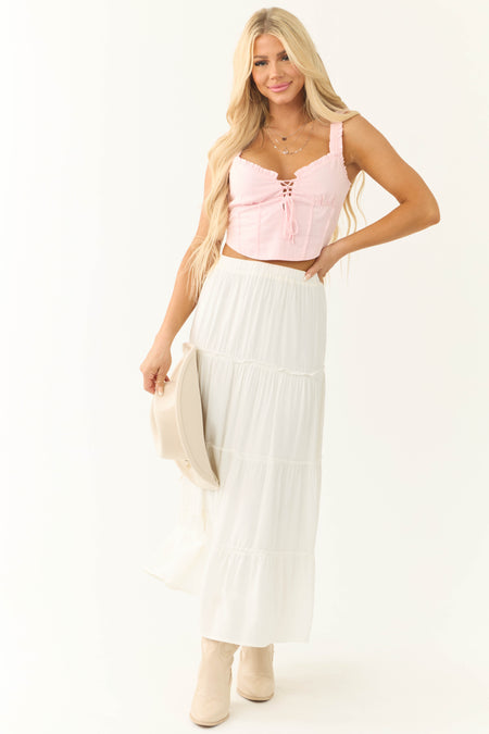 Carnation Frill Double Lace Up Corset Top