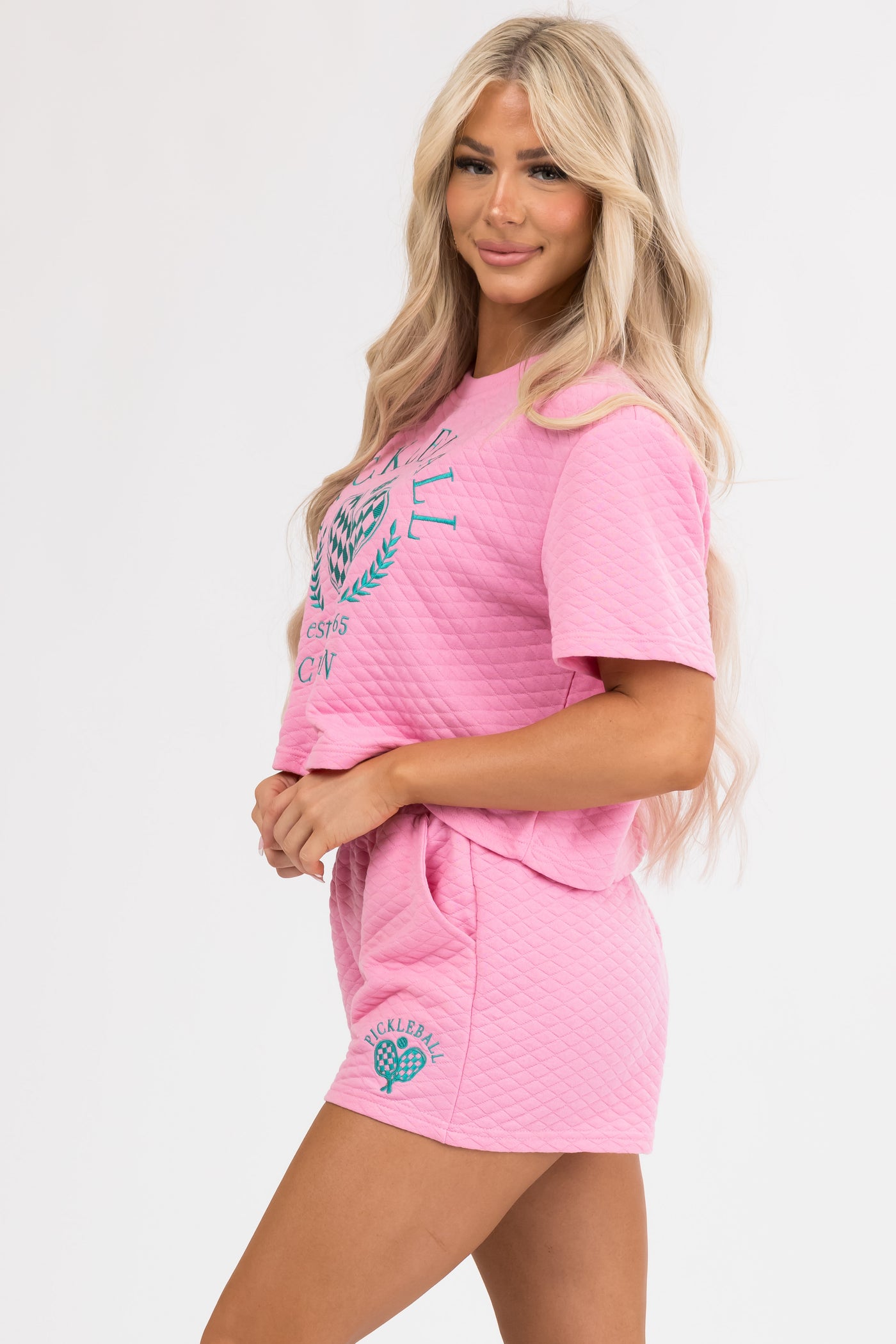 Carnation Quilted 'Pickleball' Graphic Top