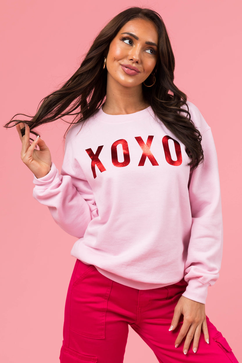 Carnation 'XOXO' Shiny Graphic Sweatshirt