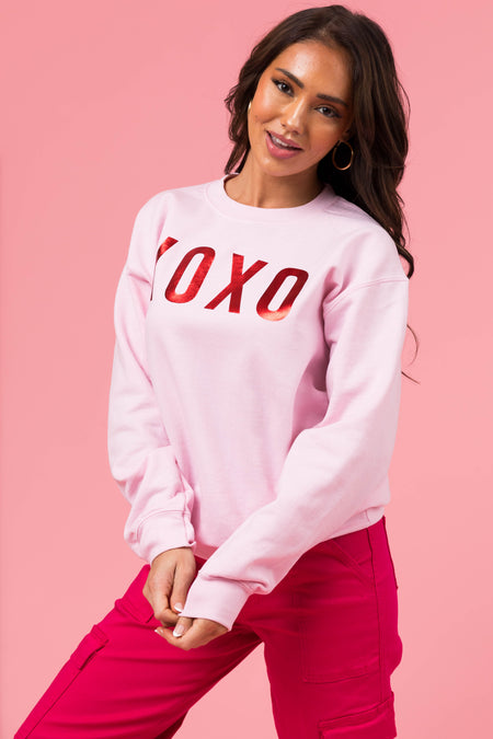 Carnation 'XOXO' Shiny Graphic Sweatshirt