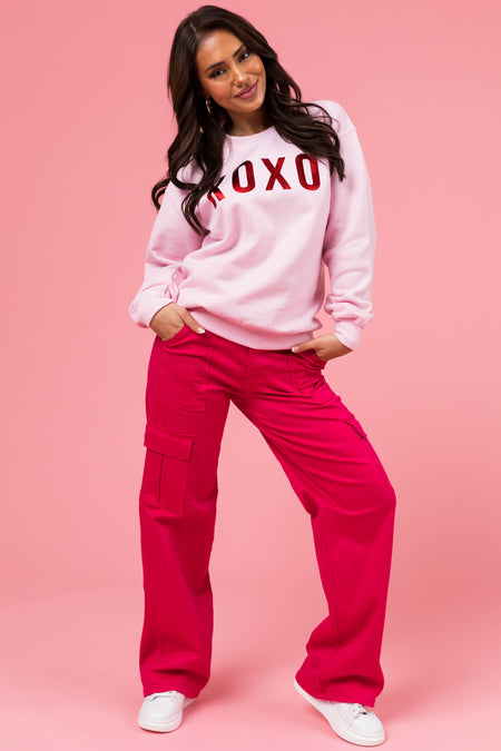 Carnation 'XOXO' Shiny Graphic Sweatshirt