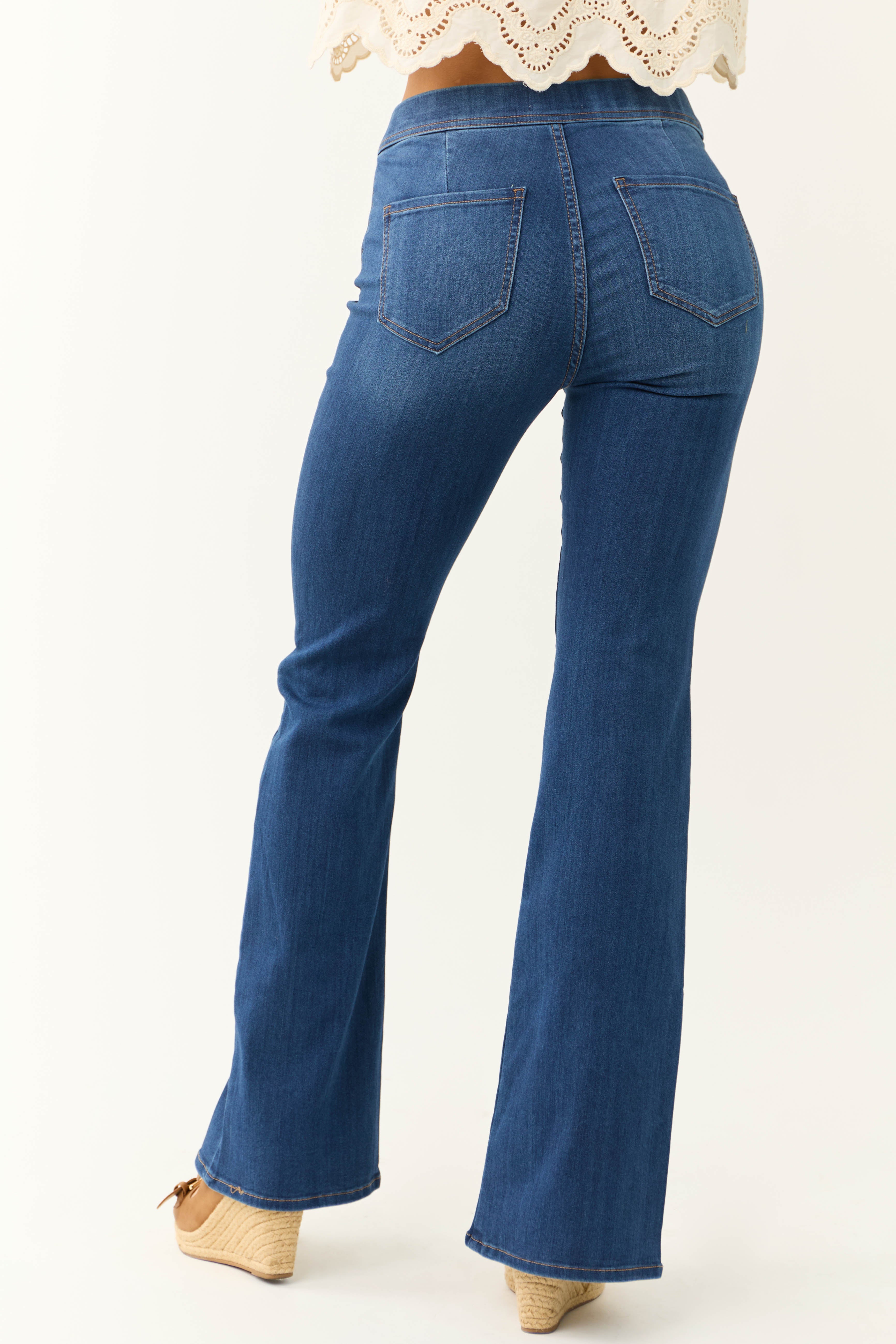 Cello Bailey Dark Wash Slit Detail Jeggings