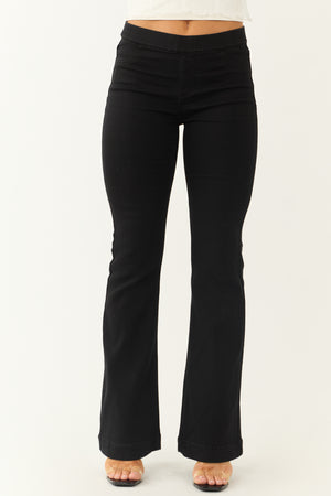 Cello Black Mid Rise Flare Jeggings