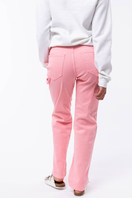 Cello Bubblegum Mid Rise Baggy Carpenter Jeans