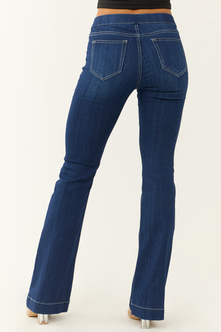 Cello Dark Wash Denim Mid Rise Flare Jeggings